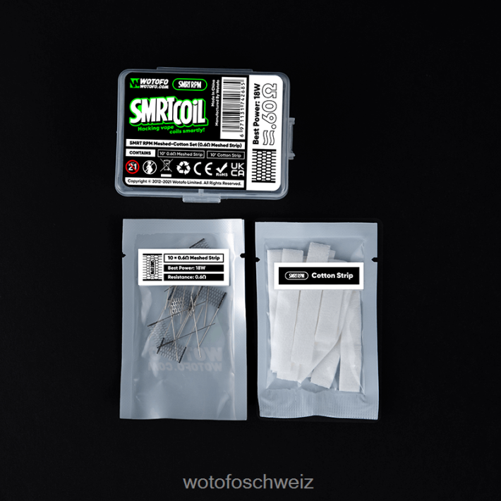 Wotofo SMRT rpm Mesh-Baumwoll-Set 0,4 Ohm Mesh + Baumwolle FNVFZT349 Wotofo Vape Price
