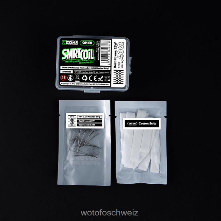 Wotofo SMRT rpm Mesh-Baumwoll-Set 0,4 Ohm Mesh + Baumwolle FNVFZT349 Wotofo Vape Price