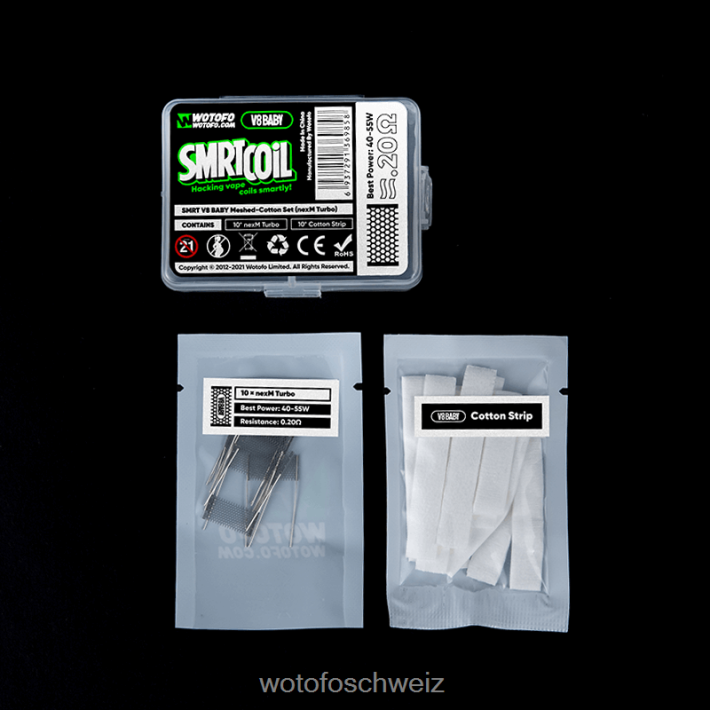 Wotofo SMRT v8 Baby-Mesh-Baumwoll-Set Nexmesh-Turbo FNVFZT368 Wotofo Vape Review