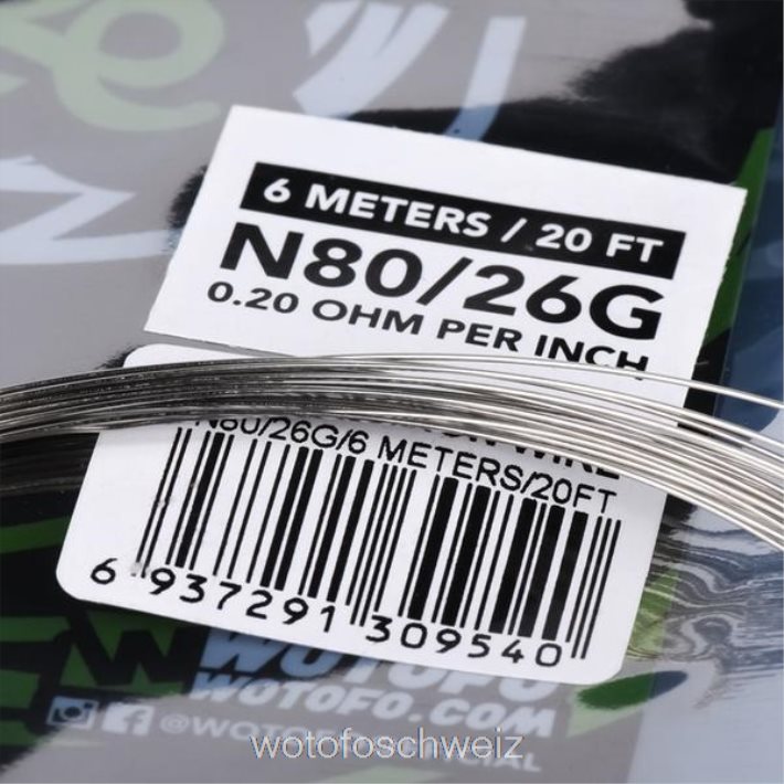 Wotofo vorgefertigte Drahtspule Ni80-Wettkampfdraht – 26 g FNVFZT362 Wotofo Zürich